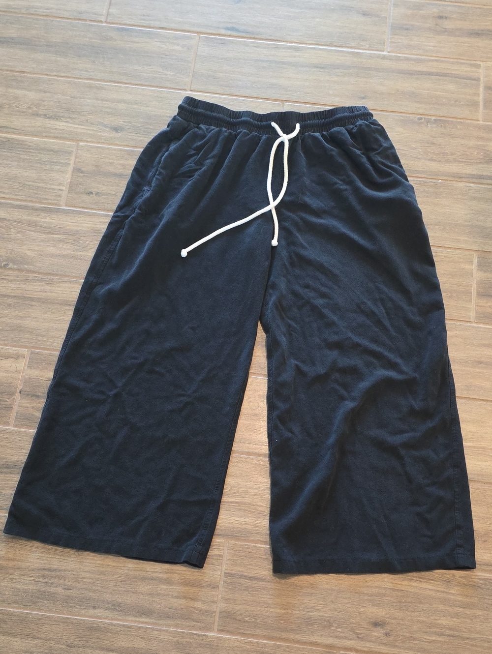 bohme Black Wide-Leg Drawstring Lounge Pants